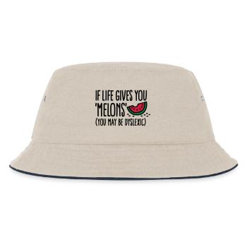 If live gives you melons, you may be dyslexic - Kids’ Bucket Hat - ecru/navy - Front