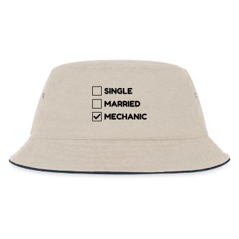 Mechanik / Mechaniker / Auto / Garage - Kinder Bucket Hat - Natur/Navy - Vorne