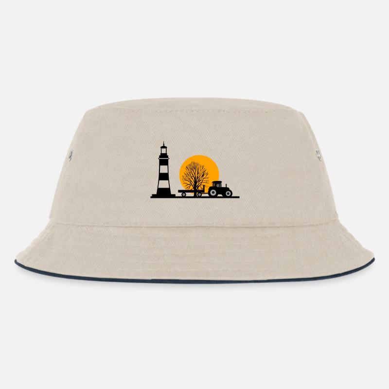 Traktor - Kinder Bucket Hat - Natur/Navy