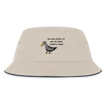 Möwe - Das beste Wetter ist, wenn die Möwen ... - Kinder Bucket Hat - Natur/Navy - Vorne