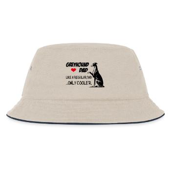 Greyhound Dad - Kinder Bucket Hat - Natur/Navy - Vorne