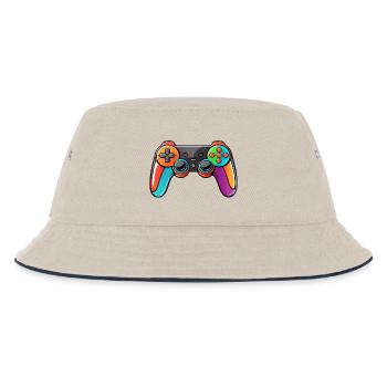 Gamepad Controller Farben Bunt - Kinder Bucket Hat - Natur/Navy - Vorne