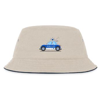 Polizeiauto Police Blau - Kinder Bucket Hat - Natur/Navy - Vorne