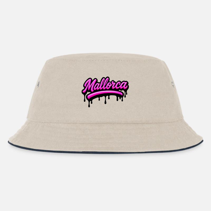 Mallorca Graffiti - Kinder Bucket Hat - Natur/Navy