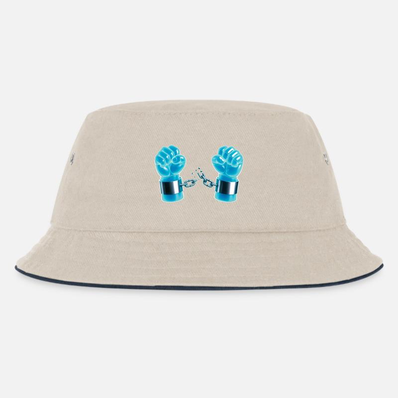 NOTTE LIBERA - libertà e diritti - Cappello alla pescatora per bambini - naturale/navy