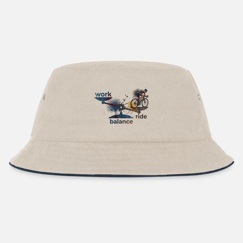 work - ride - balance: Achte darauf! - Kinder Bucket Hat - Natur/Navy