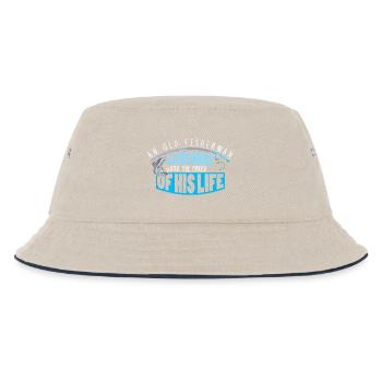 Angler Fischer Angeln Sportfischer - Kinder Bucket Hat - Natur/Navy - Vorne
