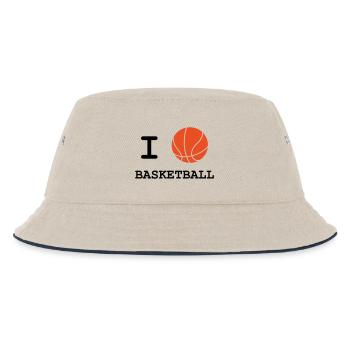 Ich liebe Basketball - Kinder Bucket Hat - Natur/Navy - Vorne