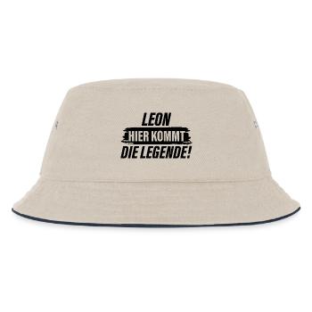 Leon hier kommt die Legende - Kinder Bucket Hat - Natur/Navy - Vorne