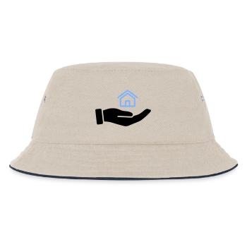 Hand holding house property - Kids’ Bucket Hat - ecru/navy - Front