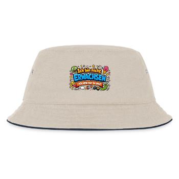Ich bin nicht erwachsen Spruch Cartoon - Kinder Bucket Hat - Natur/Navy - Vorne