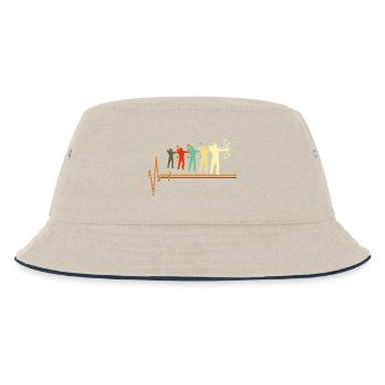 Bow Hunting Heartbeat Retro Archer Silhouette - Kids’ Bucket Hat - ecru/navy - Front