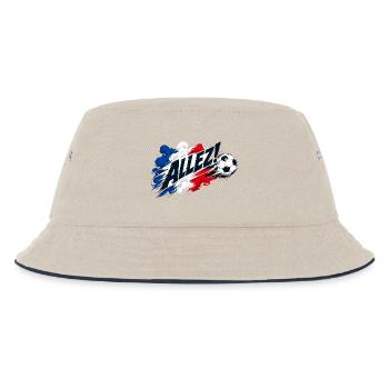 Allez France Saying Football Fan Motif - Kids’ Bucket Hat - ecru/navy - Front