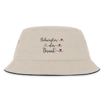 Schwester der Braut niedliches Design mit Herz - Kinder Bucket Hat - Natur/Navy - Vorne