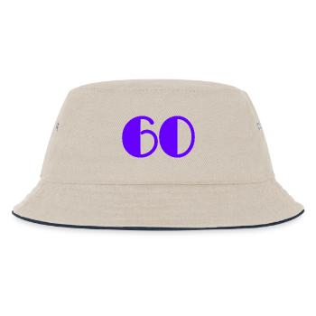 60 JAHRE. 60-JÄHRIGES JUBILÄUM. GEBURTSTAG 60 JAHRE. 60 - Kinder Bucket Hat - Natur/Navy - Vorne