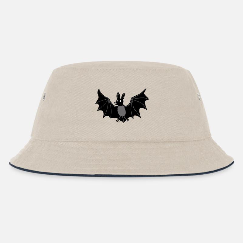 Fledermaus c - Kinder Bucket Hat - Natur/Navy
