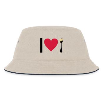 I love Pasta - Kinder Bucket Hat - Natur/Navy - Vorne