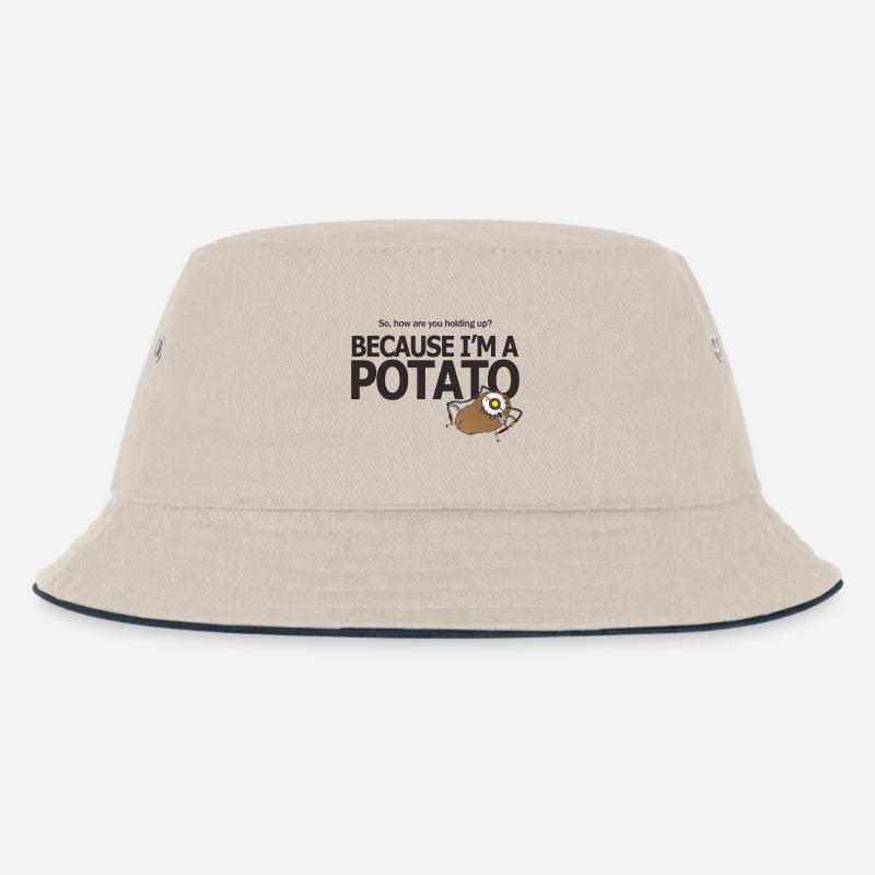 Hello Potato - Kinder Bucket Hat - Natur/Navy