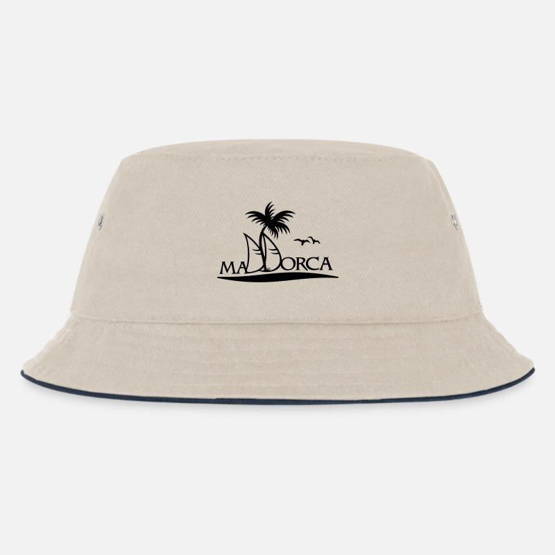 Segelnvor Mallorca / Mallorca sailing (1c) - Kinder Bucket Hat - Natur/Navy