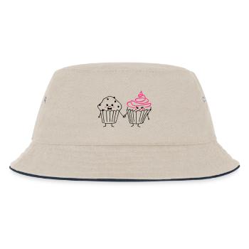 cupcake loves muffin 01 - Kinder Bucket Hat - Natur/Navy - Vorne