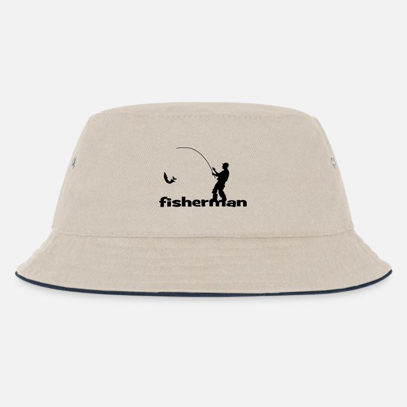 Fisherman - Kinder Bucket Hat - Natur/Navy