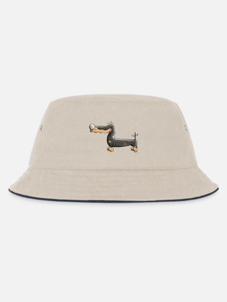 Darinka der Dackel - Kinder Bucket Hat - Natur/Navy