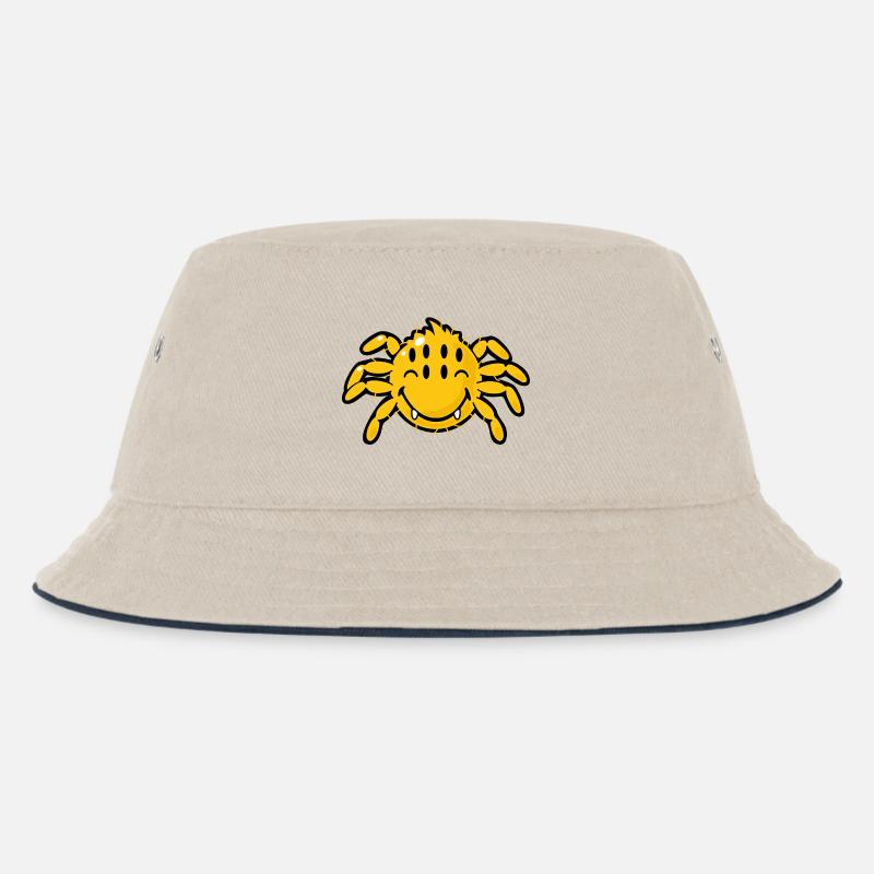 Smiley Spider - Kinder Bucket Hat - Natur/Navy