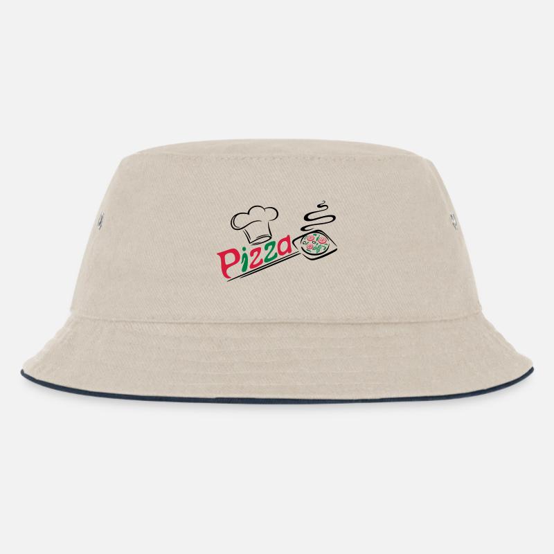 Pizza Bäcker mit Kochmütze, chef hat - Kinder Bucket Hat - Natur/Navy