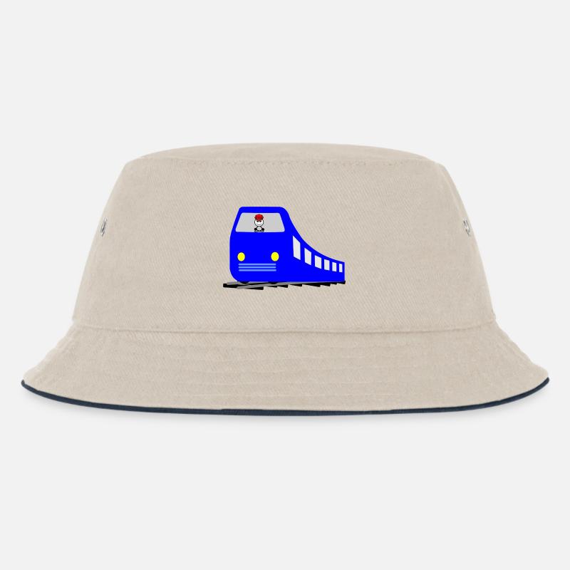 Zug - Kinder Bucket Hat - Natur/Navy