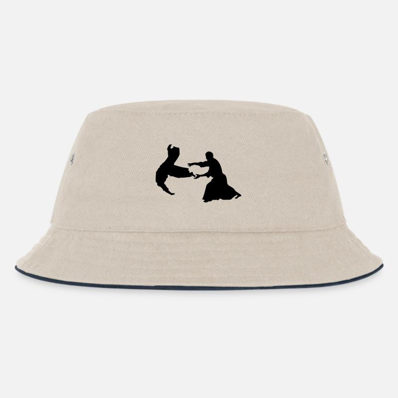 Aikido-Wurf - Kinder Bucket Hat - Natur/Navy