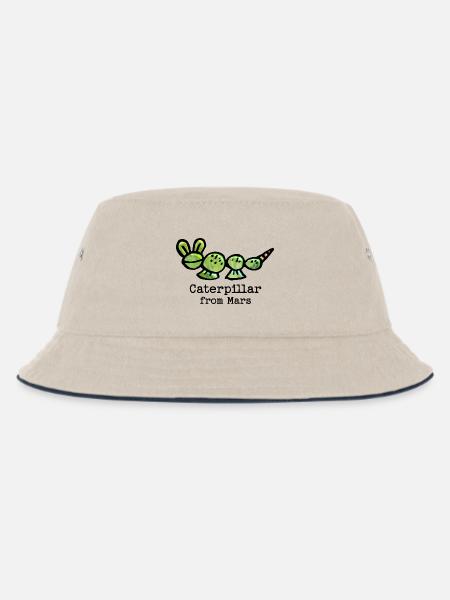 Süße Raupe vom Mars mit lustigem Spruch - Kinder Bucket Hat - Natur/Navy