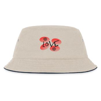 SAINT VALENTINE. bachelorette party. I LOVE YOU. I LOVE YOU. LOVE - Kids’ Bucket Hat - ecru/navy - Front