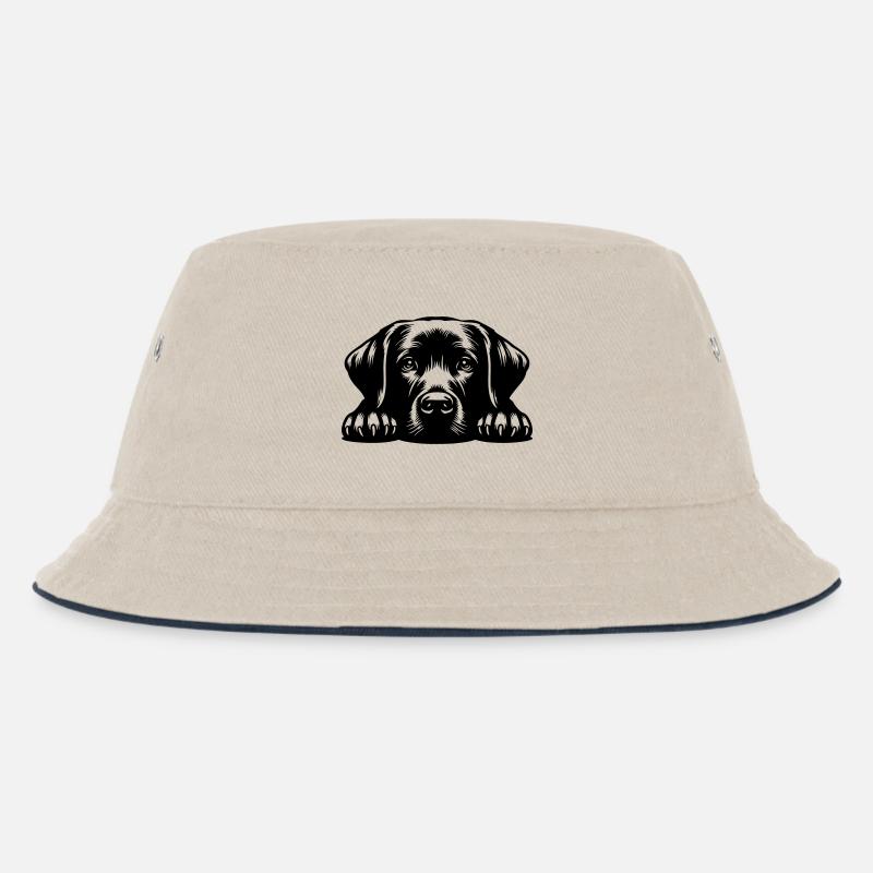 Labrador Kopf mit Pfoten - Kinder Bucket Hat - Natur/Navy