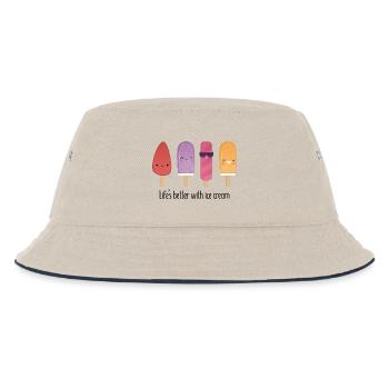 Lifes better with cream - Kinder Bucket Hat - Natur/Navy - Vorne