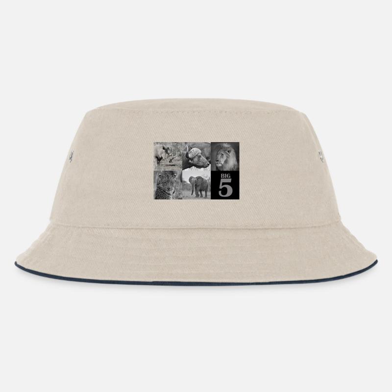 Afrikas Big 5 - Kinder Bucket Hat - Natur/Navy
