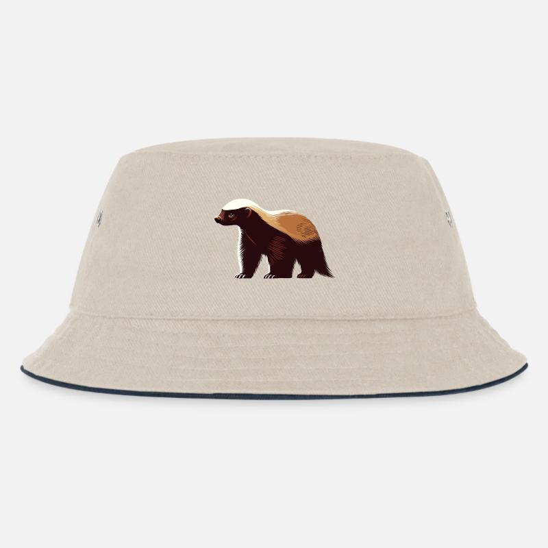 Honigdachs - Kinder Bucket Hat - Natur/Navy