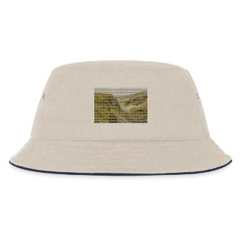 Geometrisches Netz Canyon - Kinder Bucket Hat - Natur/Navy - Vorne