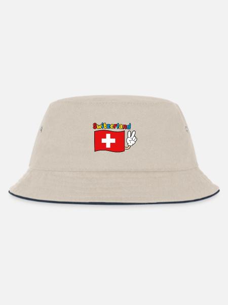 Schweiz Flagge - Kinder Bucket Hat - Natur/Navy