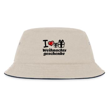 I Love Weihnachtsgeschenke  - Kinder Bucket Hat - Natur/Navy - Vorne