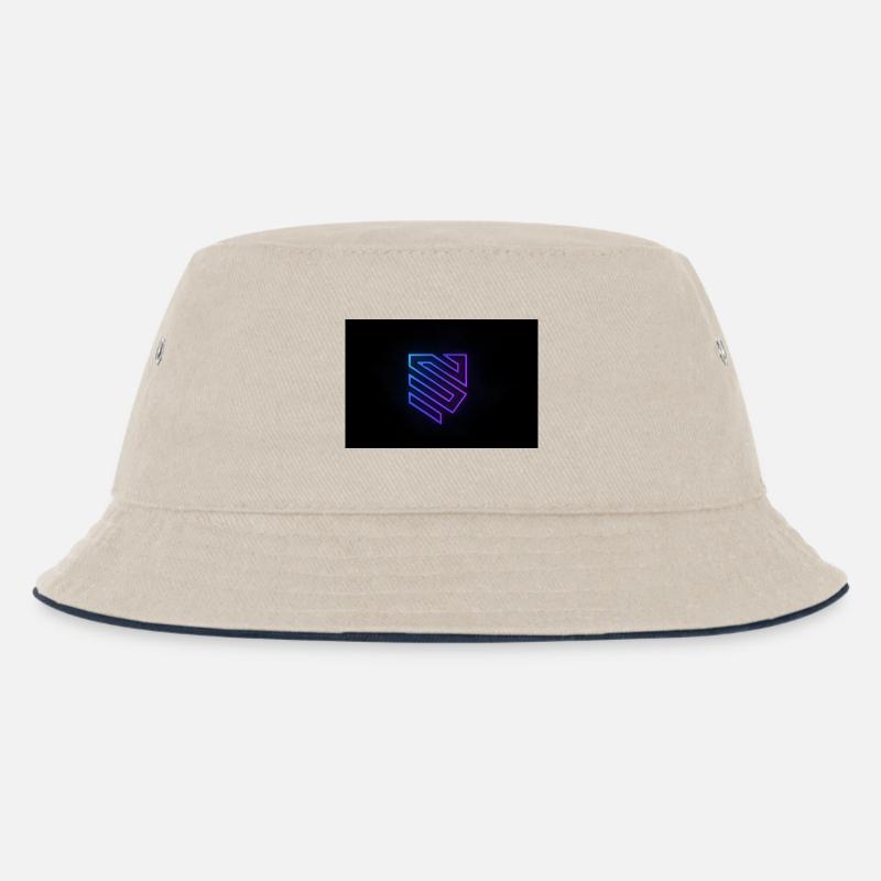 Neon Geometrie Logo Gradient - Kinder Bucket Hat - Natur/Navy
