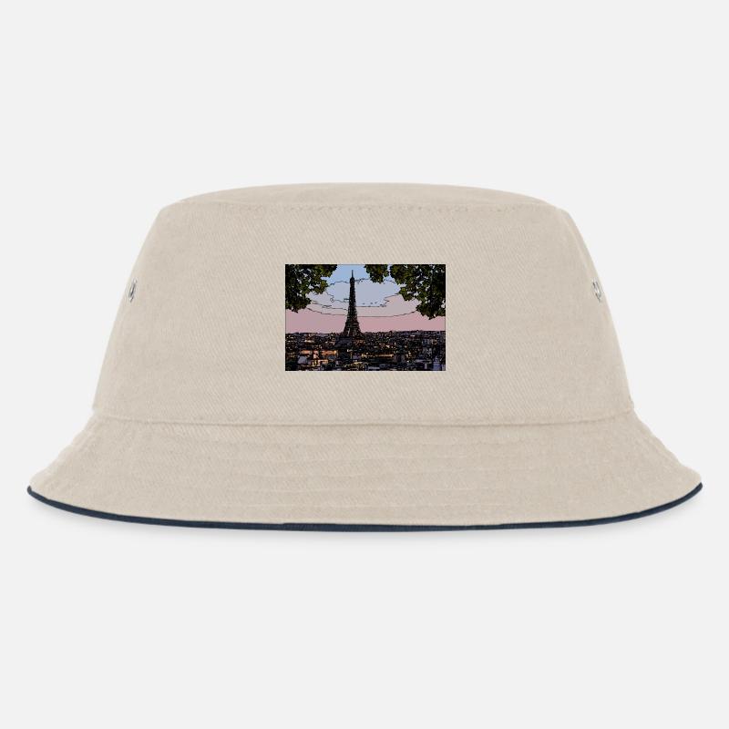 Paris Abendstimmung am Eiffelturm - Kinder Bucket Hat - Natur/Navy