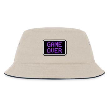 Game Over Schild Retro Gamer - Kinder Bucket Hat - Natur/Navy - Vorne
