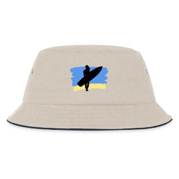 Beach Vibes – Surfer Girl - Kinder Bucket Hat - Natur/Navy - Vorne