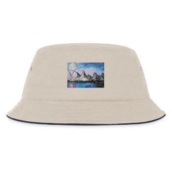Mondnacht am stillen See - Kinder Bucket Hat - Natur/Navy - Vorne