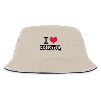 i love bristol by wam - Kids’ Bucket Hat - ecru/navy - Front