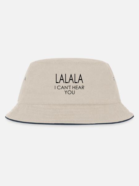 LALALA i can't hear you / Festival Party Musik - Kinder Bucket Hat - Natur/Navy