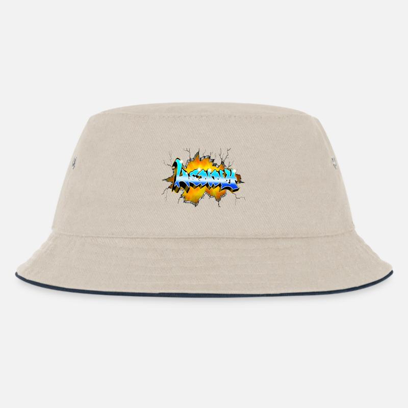 LENNY Graffiti - Kinder Bucket Hat - Natur/Navy