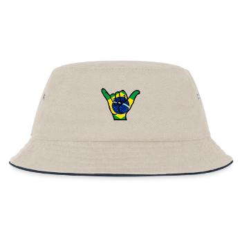 Hangloose, Brazilian Jiu-Jitsu, BJJ Shirt - Kinder Bucket Hat - Natur/Navy - Vorne