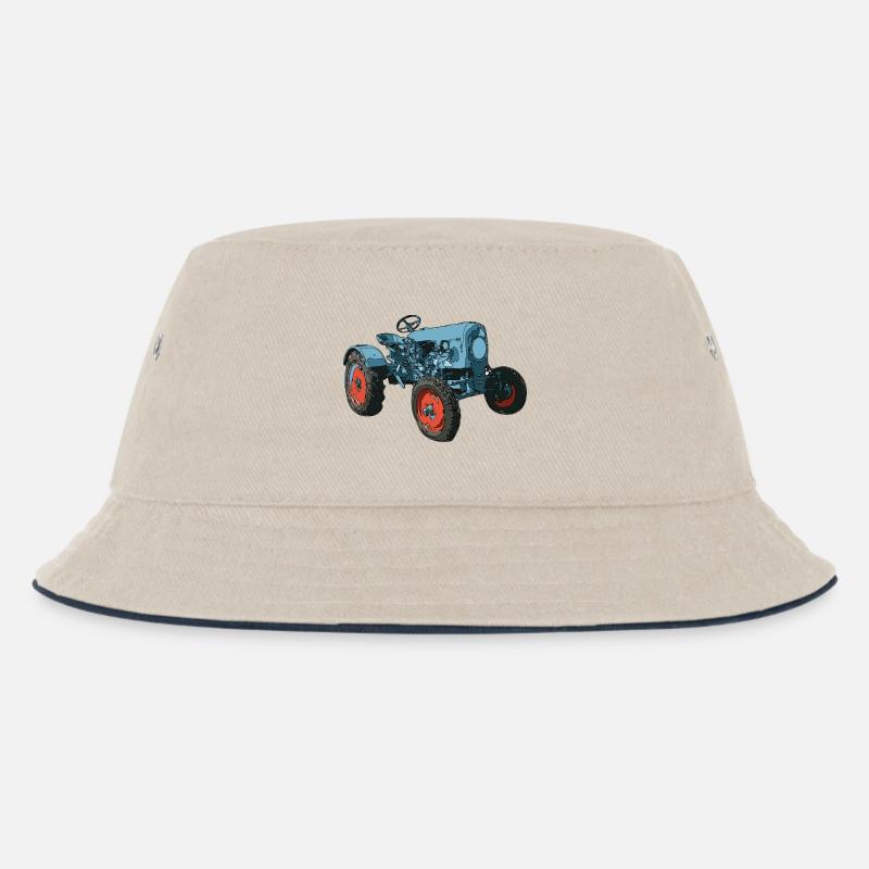 Trecker, Traktor, Schlepper - Kinder Bucket Hat - Natur/Navy