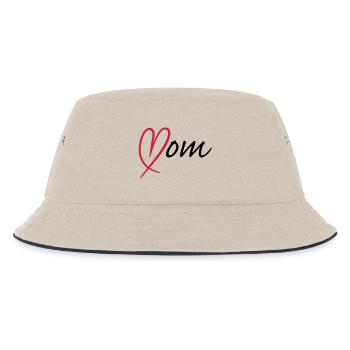 Mom Herz - Kinder Bucket Hat - Natur/Navy - Vorne